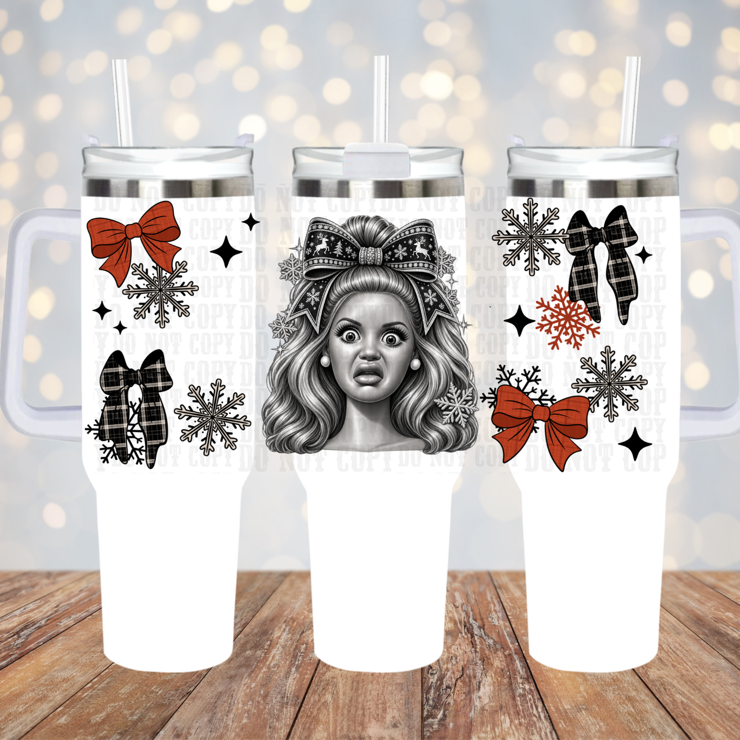 40oz HOLIDAY WTF DOLL UV DTF CUP WRAP