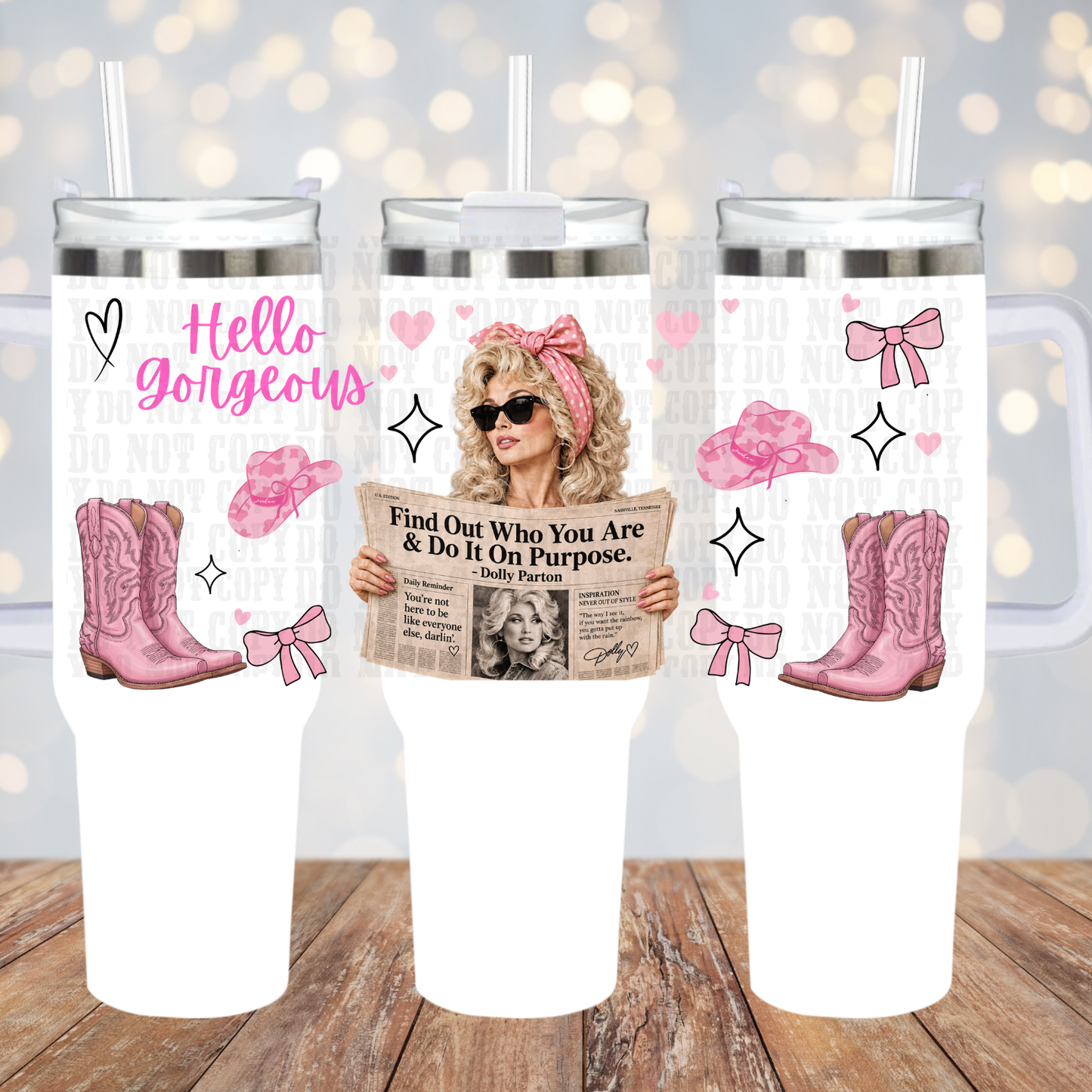 40oz BE A DOLLY UV DTF CUP WRAP