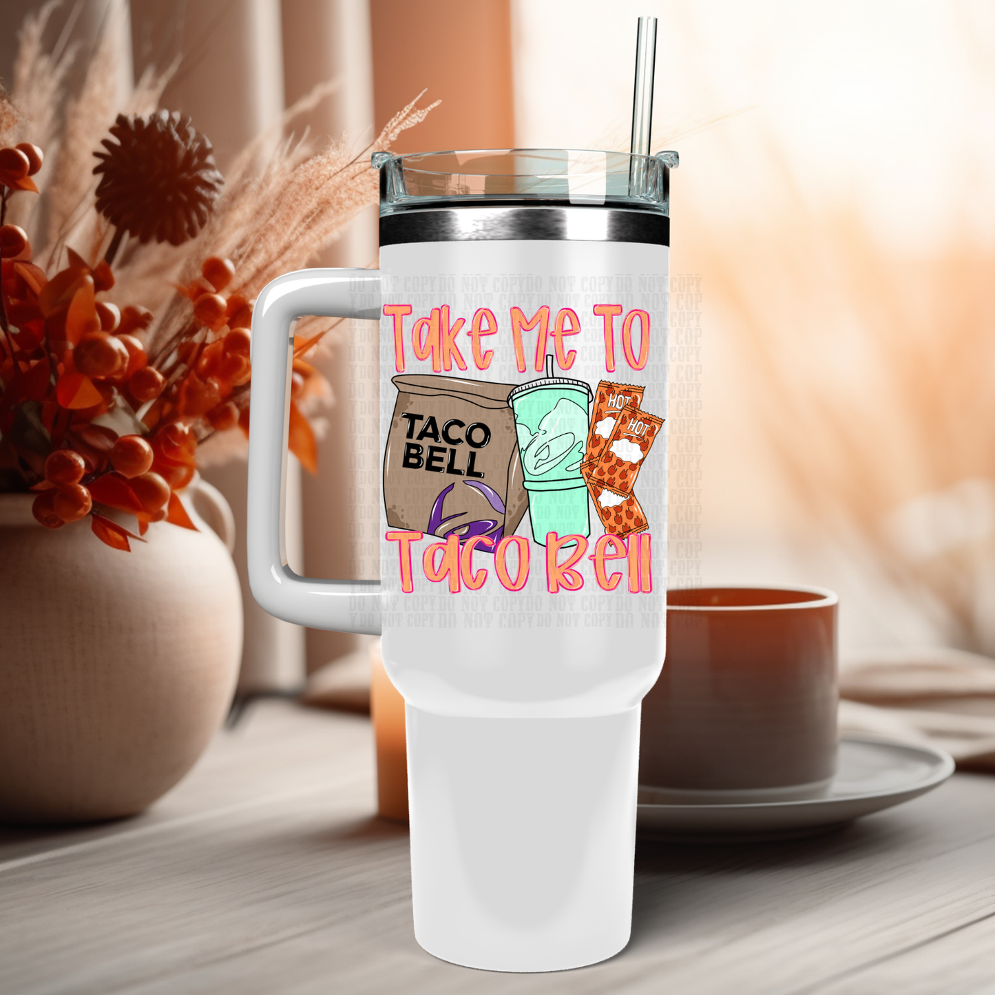 40oz TACO BOUT A CUTE UV DTF CUP DECAL