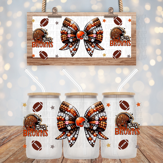 COQUETTE BROWN FOOTBALL BUNDLE UV DTF CUP WRAP