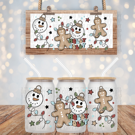 HOLLY JOLLY GINGY UV DTF CUP WRAP