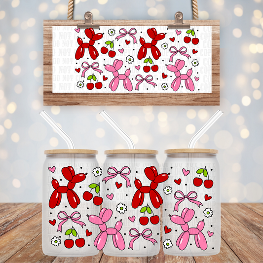 BALLON PUP VALENTINES UV DTF CUP WRAP