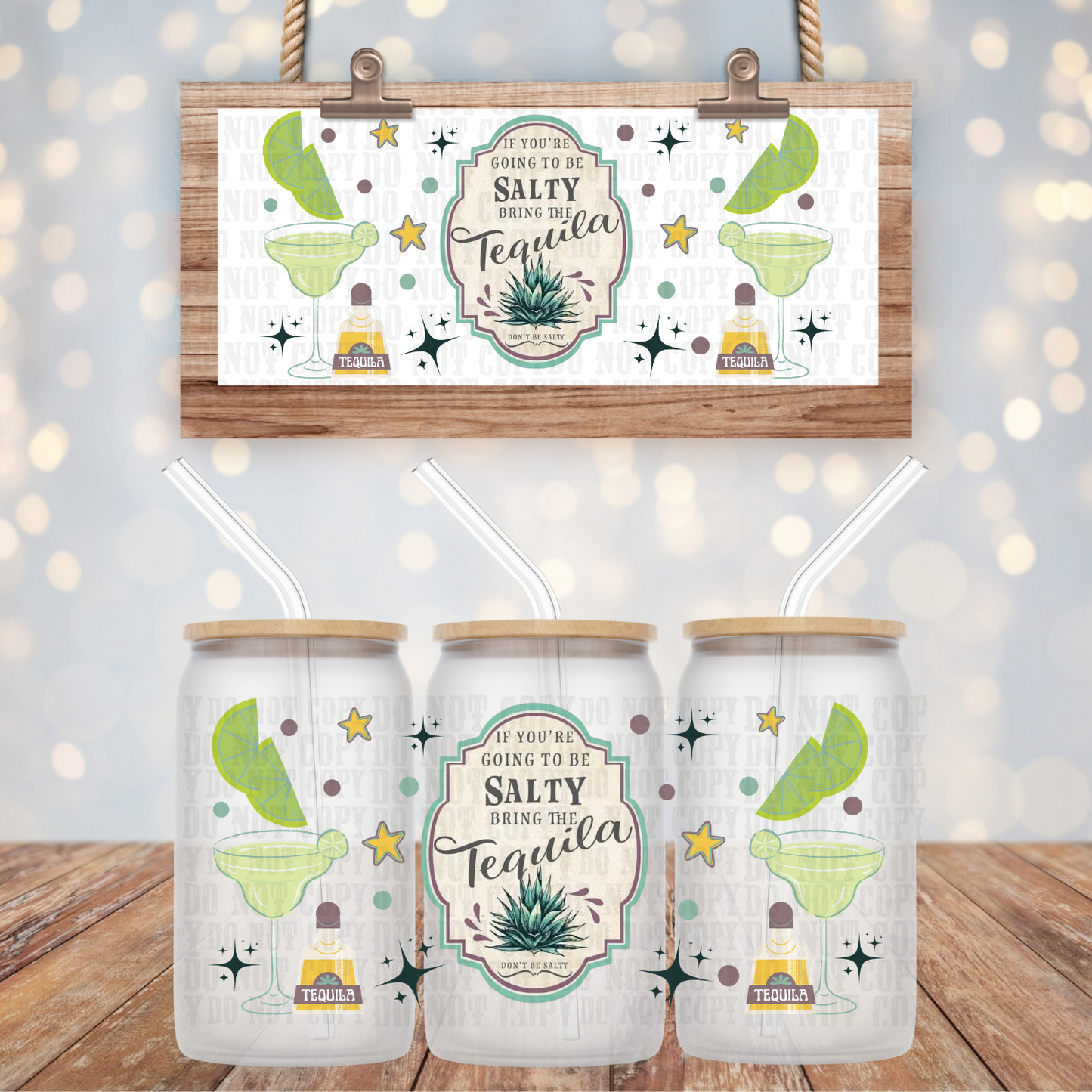 VINTAGE TEQUILA UV DTF CUP WRAP