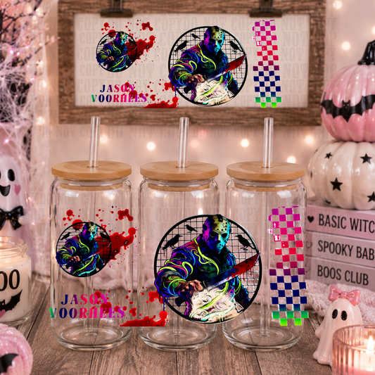 CHECKER  NEON JASONITO  UV DTF CUP WRAP