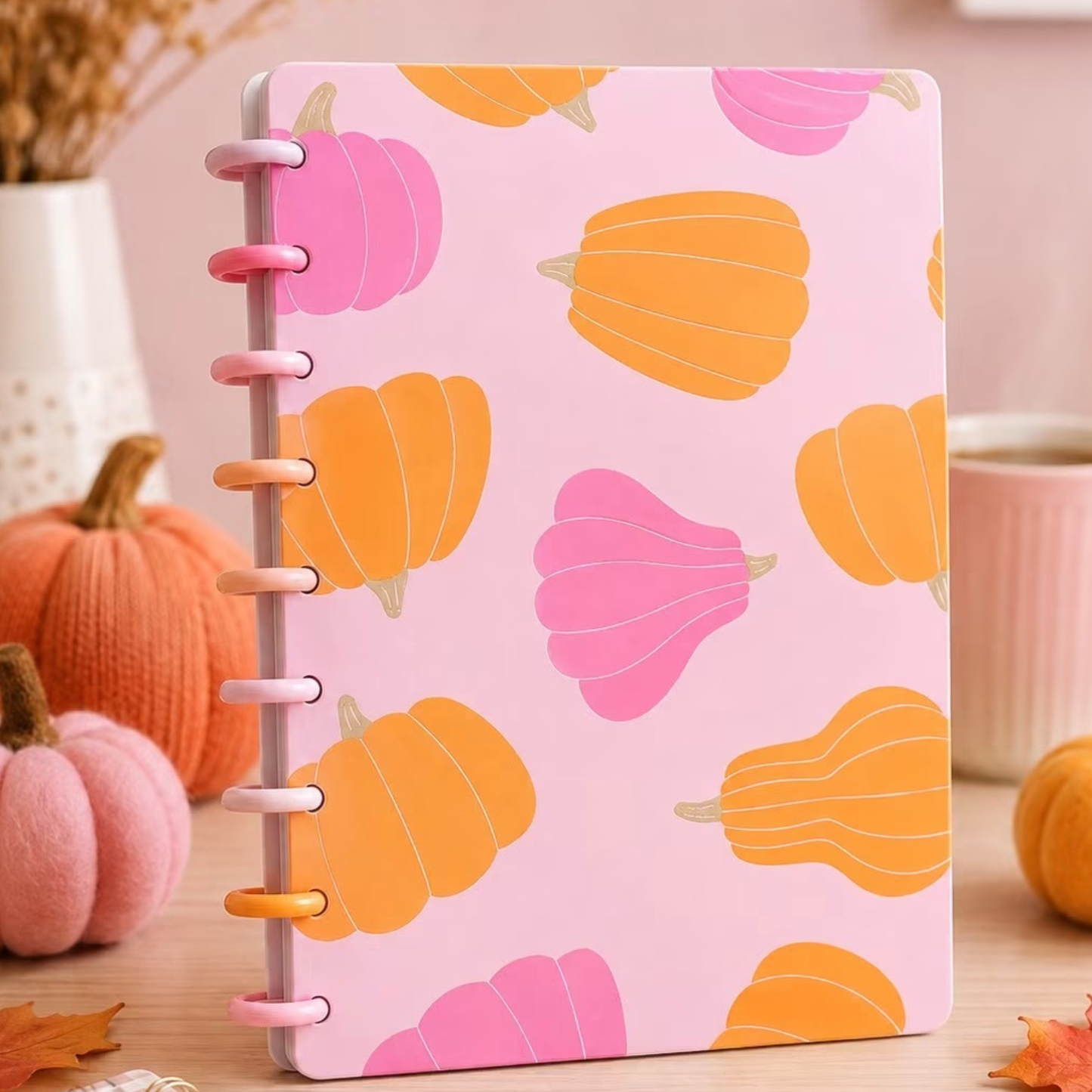 FALL PUMPKINS  A5 Refillable Disc-Bound Notebook | Halloween Planner & Journal