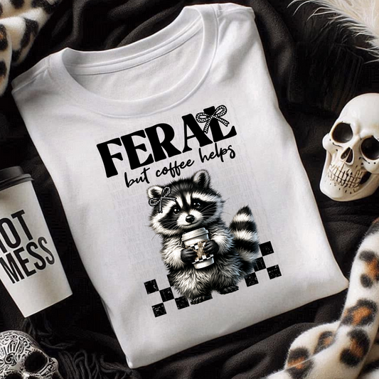 FERAL COFFEE RACOON DTF