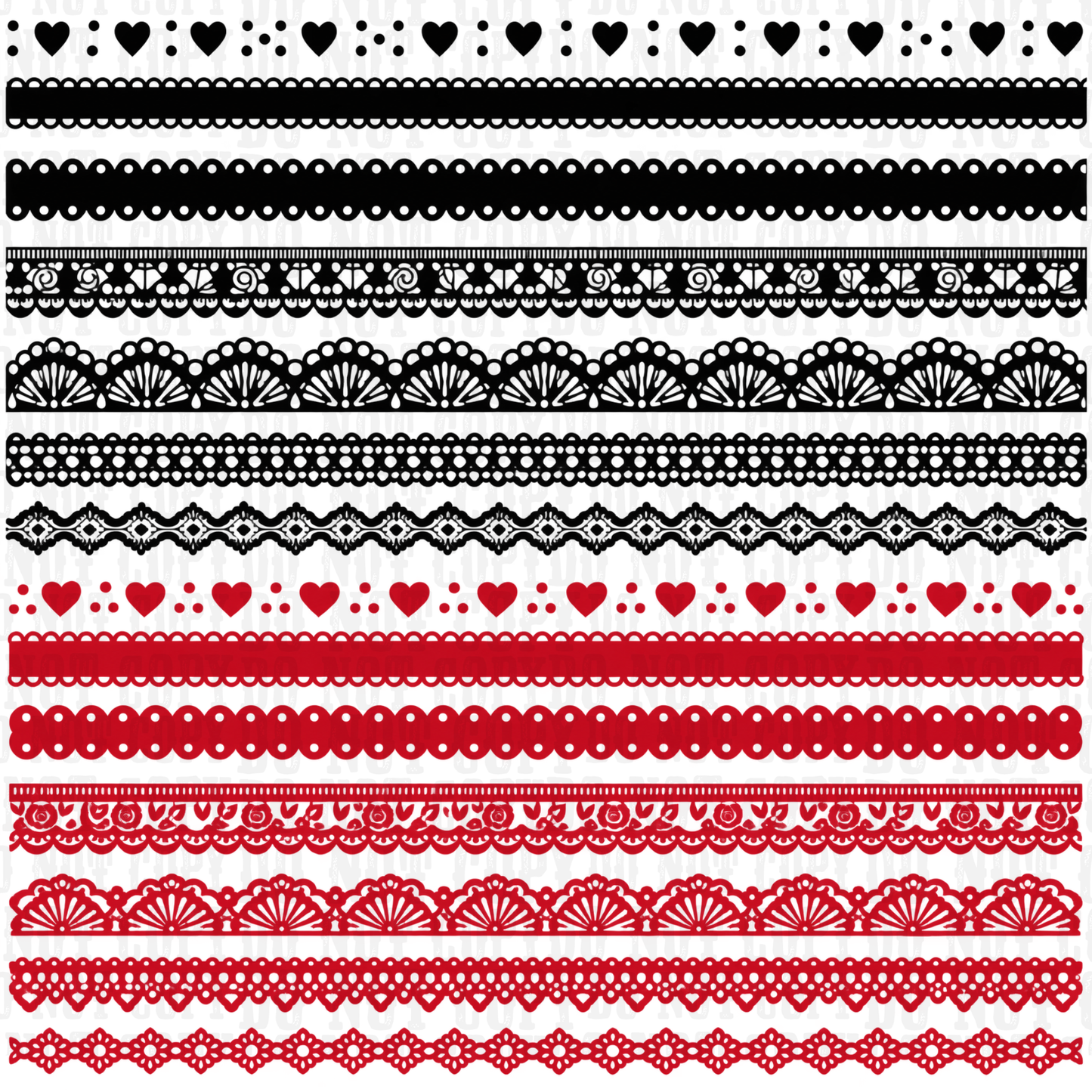 VICTORIAN LACE BORDERS UV DTF ELEMENT SHEET