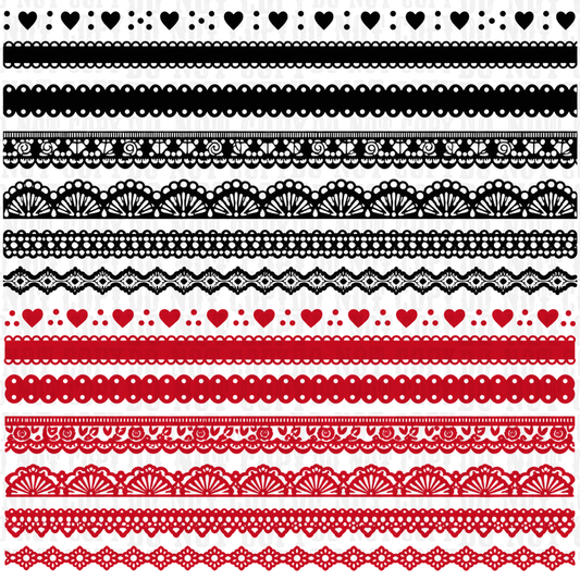 VICTORIAN LACE BORDERS UV DTF ELEMENT SHEET