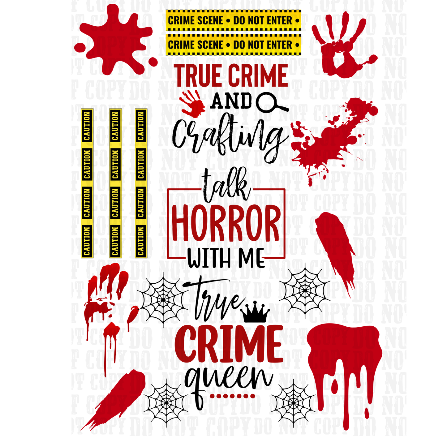 TRUE CRIME UV DTF ELEMENT SHEET -SHOP EXCLUSIVE