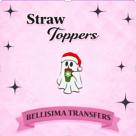 GHOSTY COFFEE STRAW TOPPER STANDARD SIZE OR STANLEY