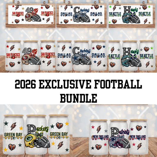 NEW 2026 FOOTBALL BUNDLE UV DTF CUP WRAP