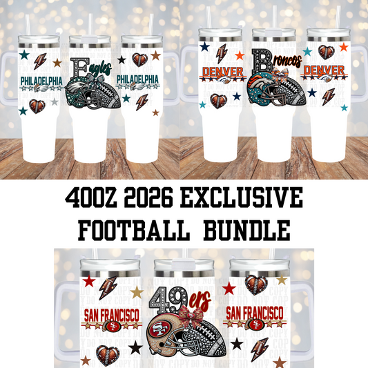 40oz 2026 FOOTBALL BUNDLE  UV DTF CUP WRAP