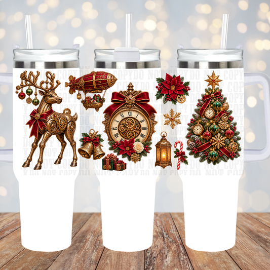 40oz VINTAGE VICTORIAN HOLIDAY UV DTF CUP WRAP