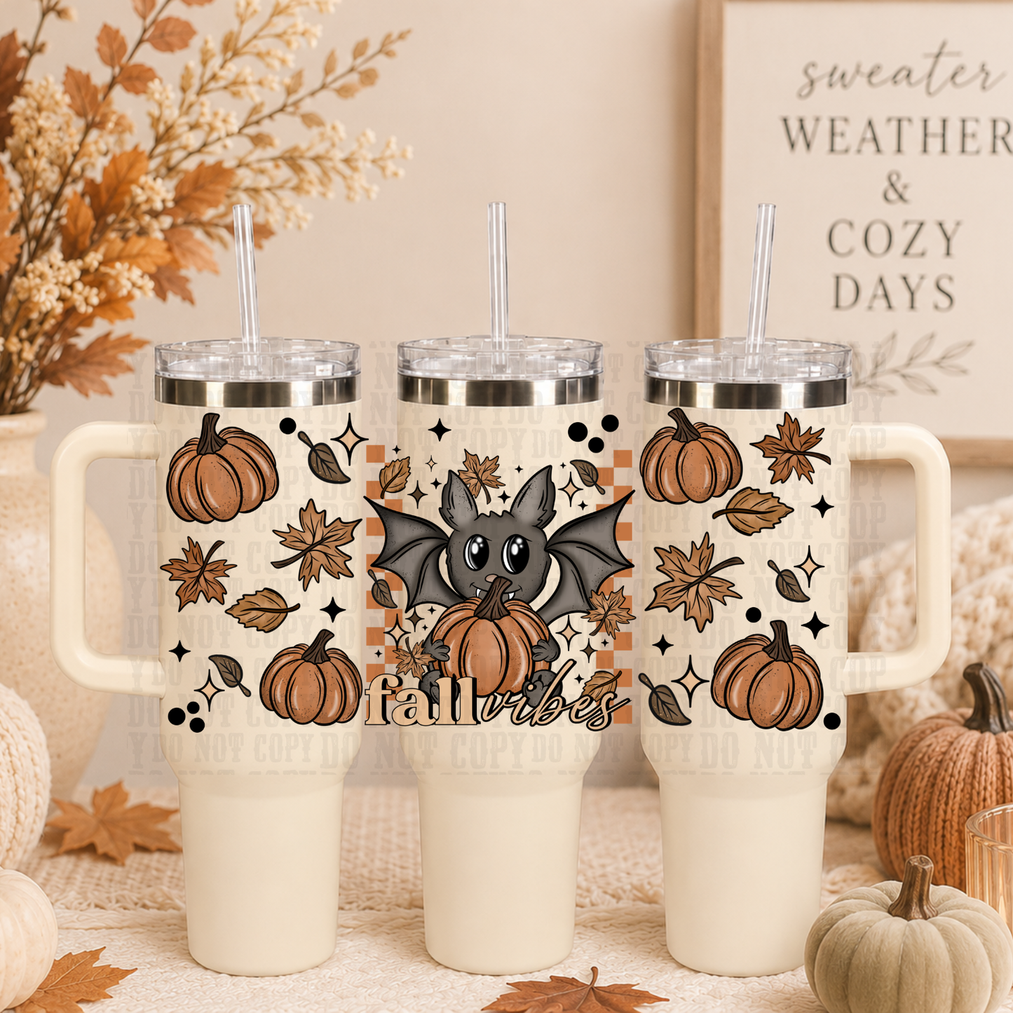 40oz FALL BATTY VIBES UV DTF CUP WRAP
