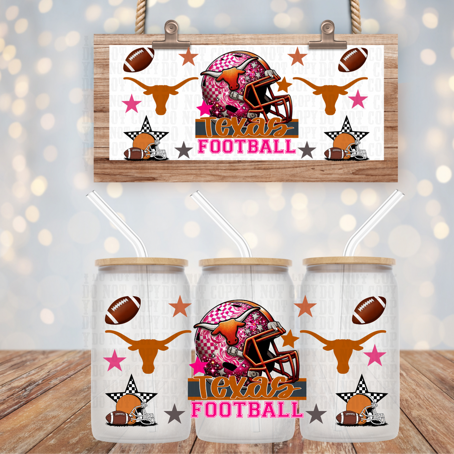 COLLEGE FOOTBALL BUNDLE UV DTF CUP WRAP