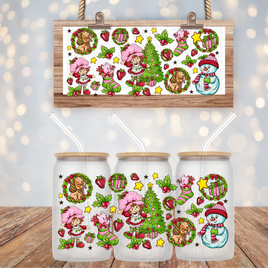 BERRY CHRISTMAS UV DTF CUP WRAP
