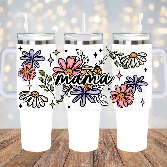 40oz MAMA SPRING FLORALS  UV DTF CUP WRAP