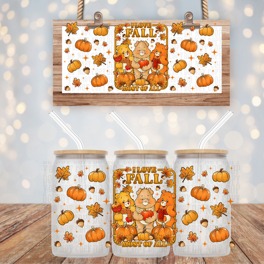 FALL BEARS UV DTF CUP WRAP