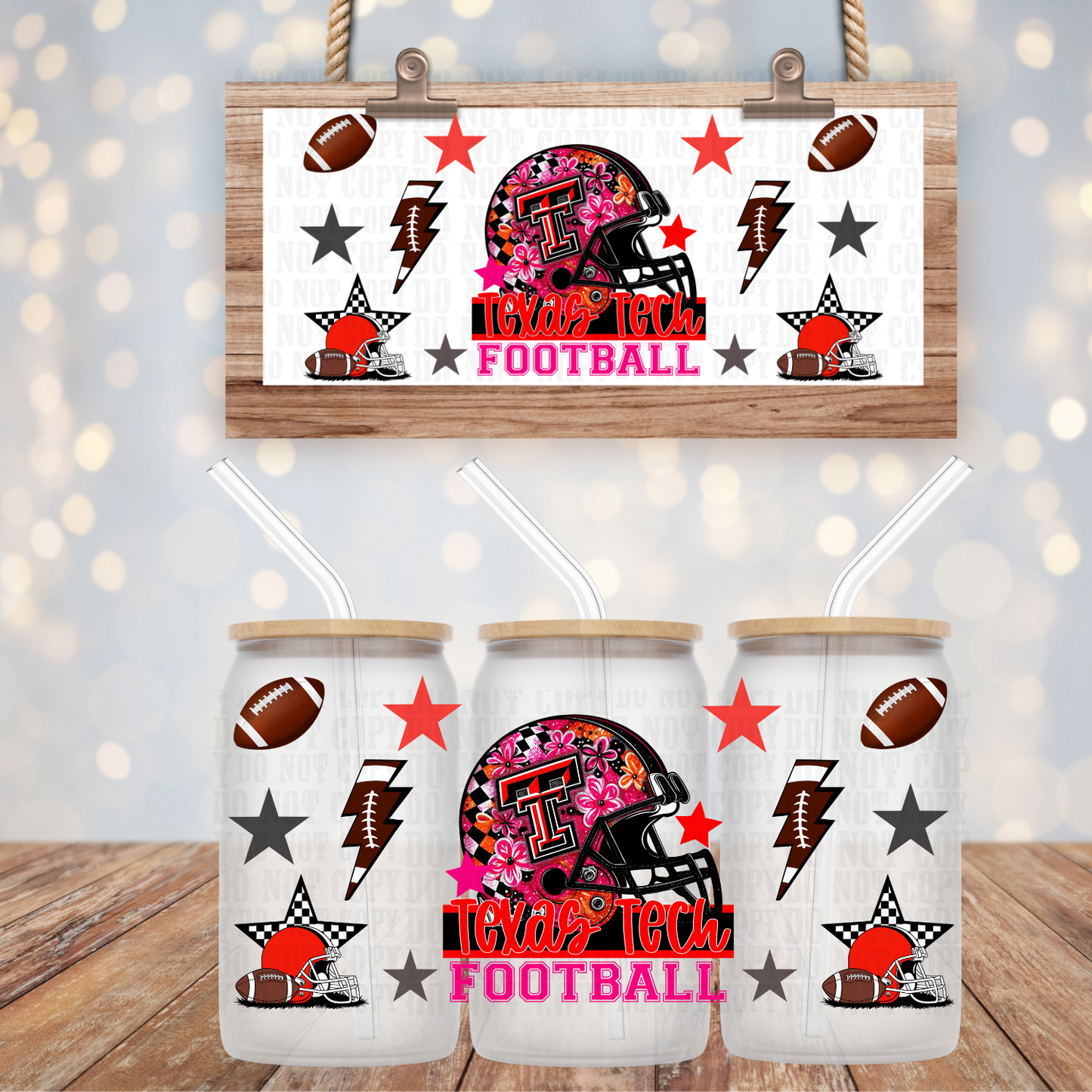 COLLEGE FOOTBALL BUNDLE UV DTF CUP WRAP
