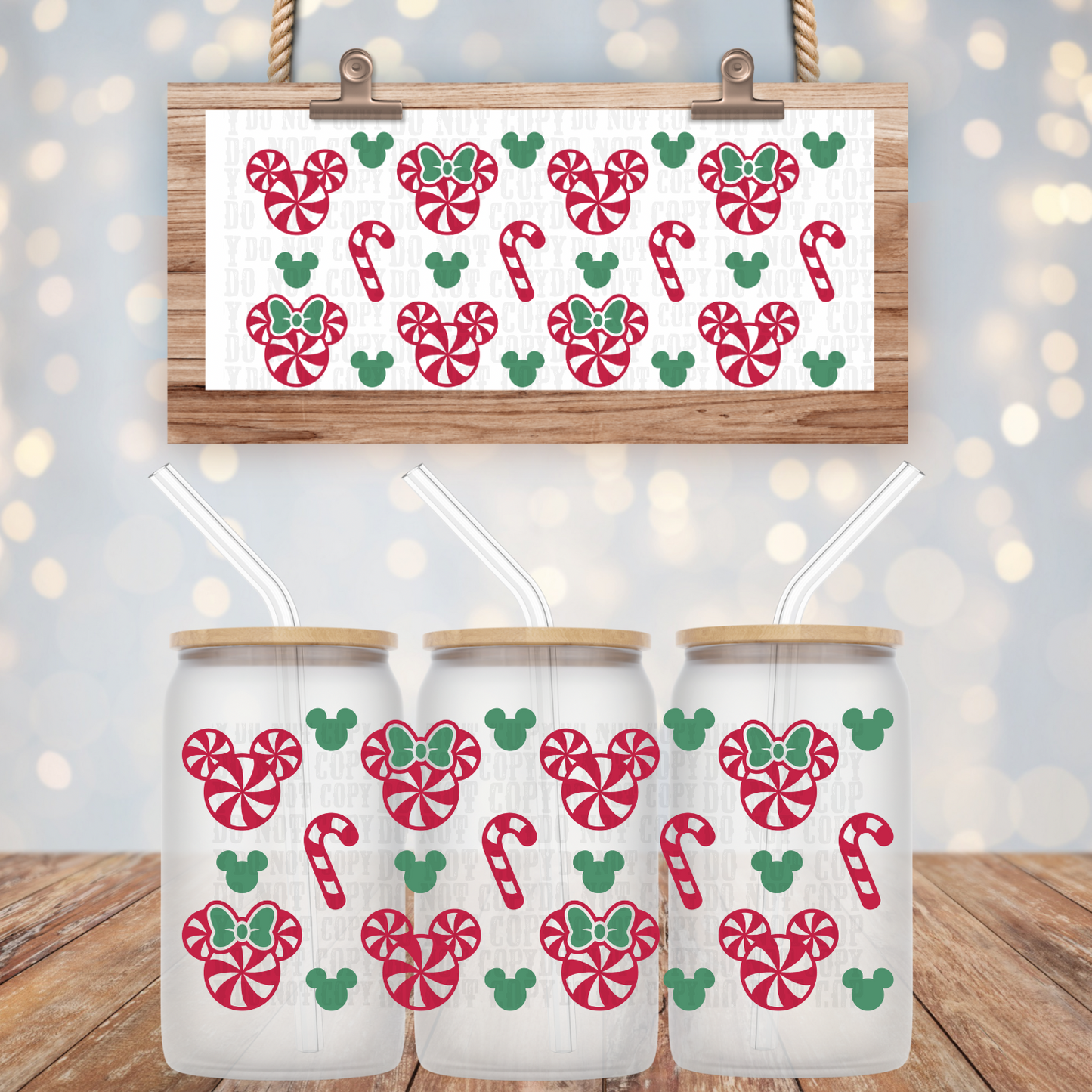 MAGICAL CANDY CANES UV DTF CUP WRAP