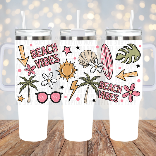 40oz BEACH VIBES UV DTF CUP WRAP