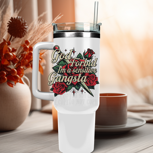 40oz SENSITIVE GANGSTER UV DTF CUP Decal