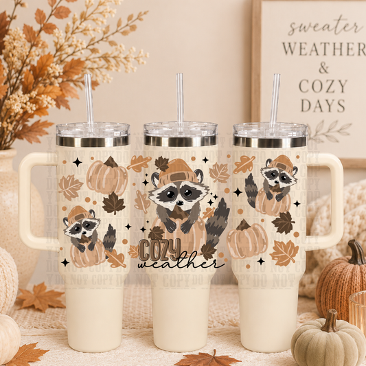40oz COZY COON WEATHER UV DTF CUP WRAP