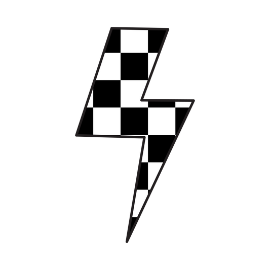 CHECKERED LIGHTENING BOLT 3D STRAW TOPPER STANDARD or STANLEY