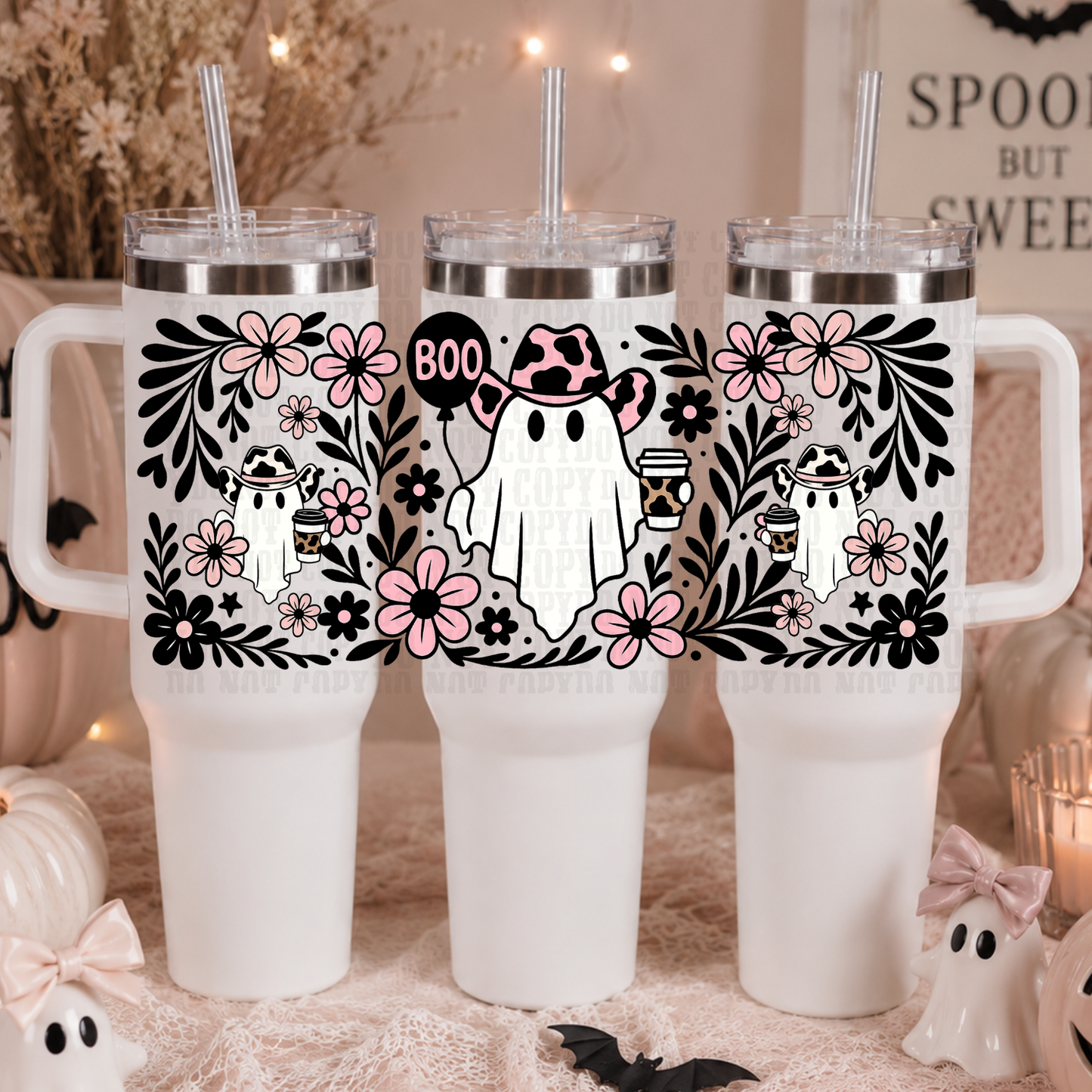 40oz COW BOO UV DTF CUP WRAP