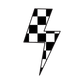 CHECKERED LIGHTENING BOLT 3D STRAW TOPPER STANDARD or STANLEY