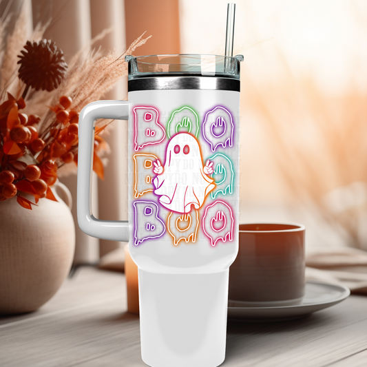 40oz NEON STACKED BOO UV DTF CUP Decal