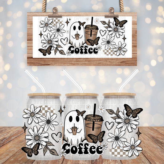 GHOSTY COFFEE UV DTF CUP WRAP