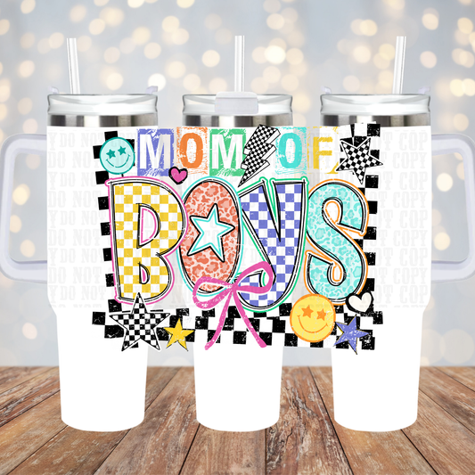 40/50oz COLORFUL MOM OF BOYS UV DTF CUP WRAP