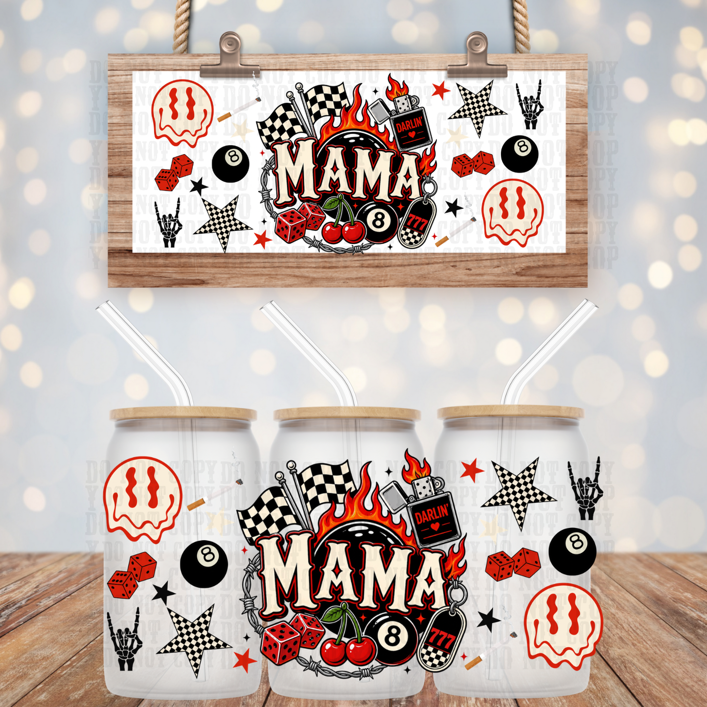 RACY MAMA  UV DTF CUP WRAP -SHOP EXCLUSIVE BY CIERA