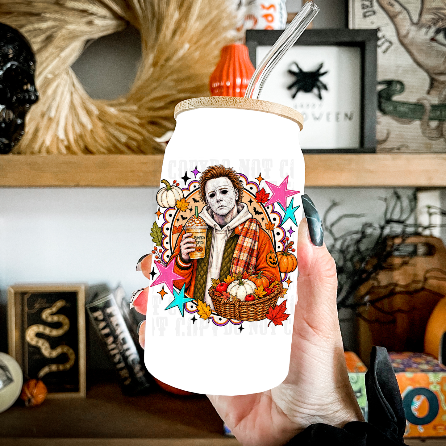 SCARY COFFEE DATE UV DTF CUP DECAL