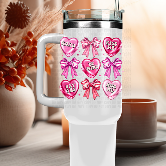 40 OZ HOLOGRAPHIC CONVERSATION HEARTS UV DTF CUP DECAL