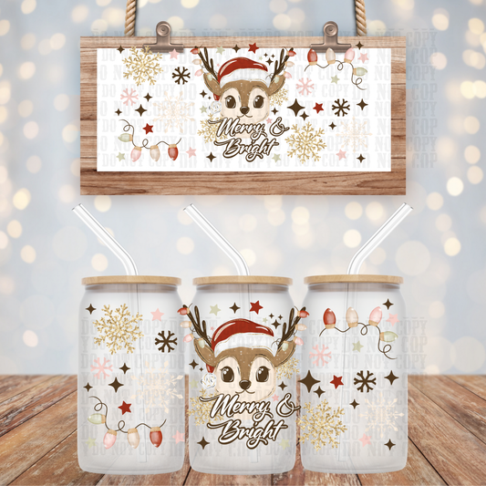 OH DEER- MERRY AND BRIGHT UV DTF CUP WRAP
