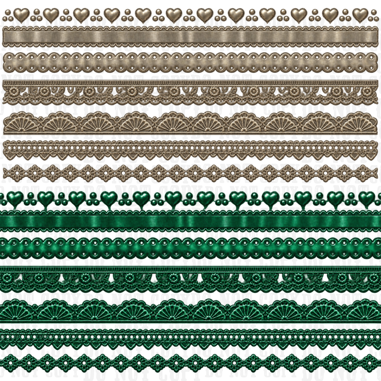 VICTORIAN LACE BORDERS UV DTF ELEMENT SHEET