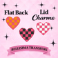 CHECKER HEARTS CHARMS Flat Back Lid Charms