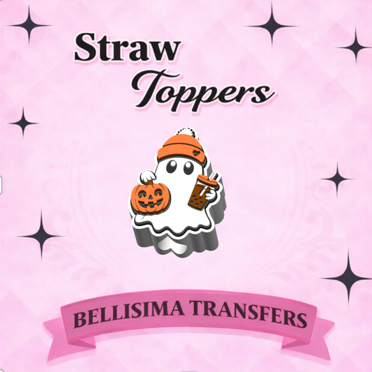 3D FALL GHOSTIE STRAW TOPPER STANDARD SIZE OR STANLEY