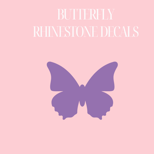 BUTTERFLY  RHINESTONE LID DECAL