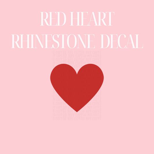 RED HEART RHINESTONE LID DECAL