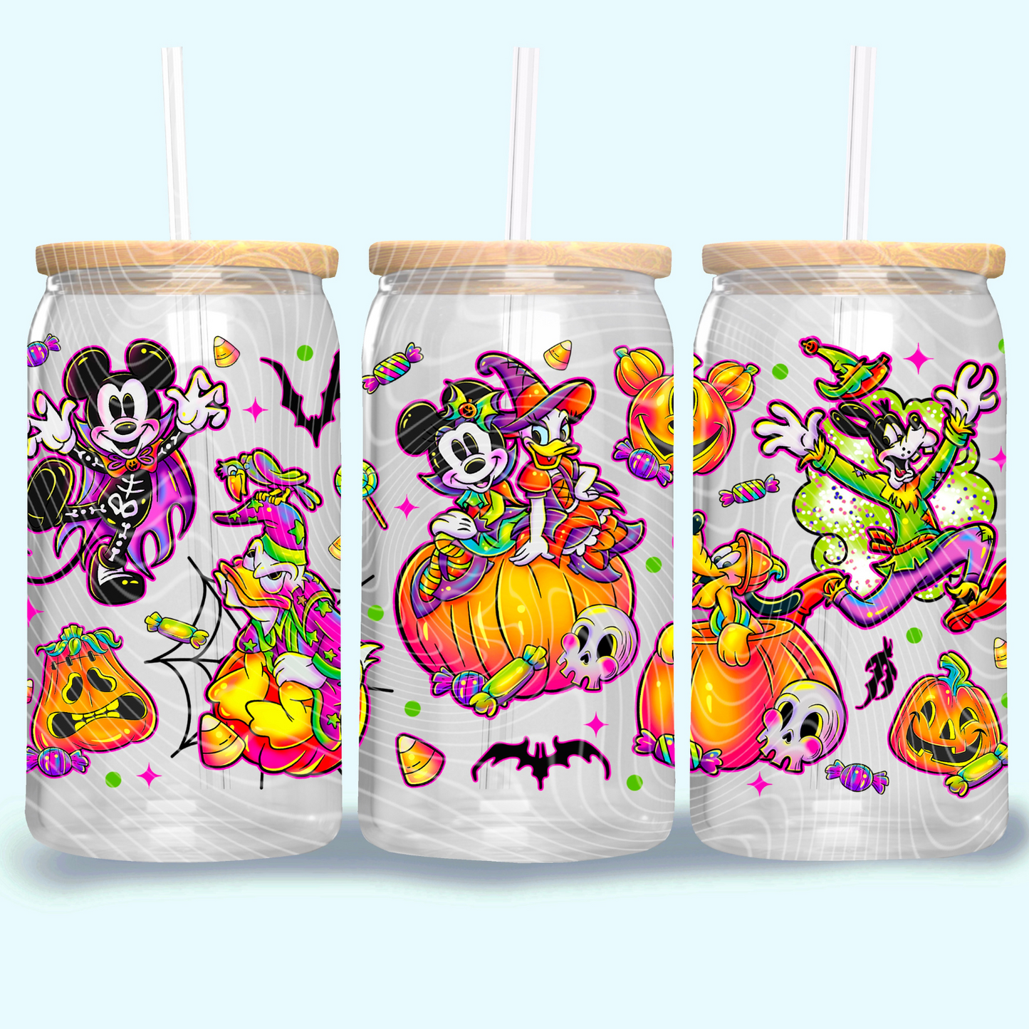 NEON MAGICAL CREW HALLOWEEN UV DTF CUP WRAP