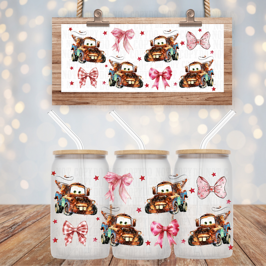 COQUETTE CARS UV DTF CUP WRAP