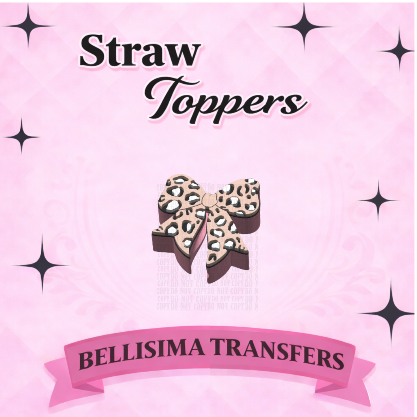 CHEETAH BOW  Straw Topper – 3D Printed Tumbler Accessory | Standard or Stanley