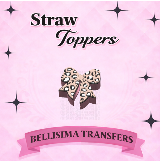 CHEETAH BOW  Straw Topper – 3D Printed Tumbler Accessory | Standard or Stanley