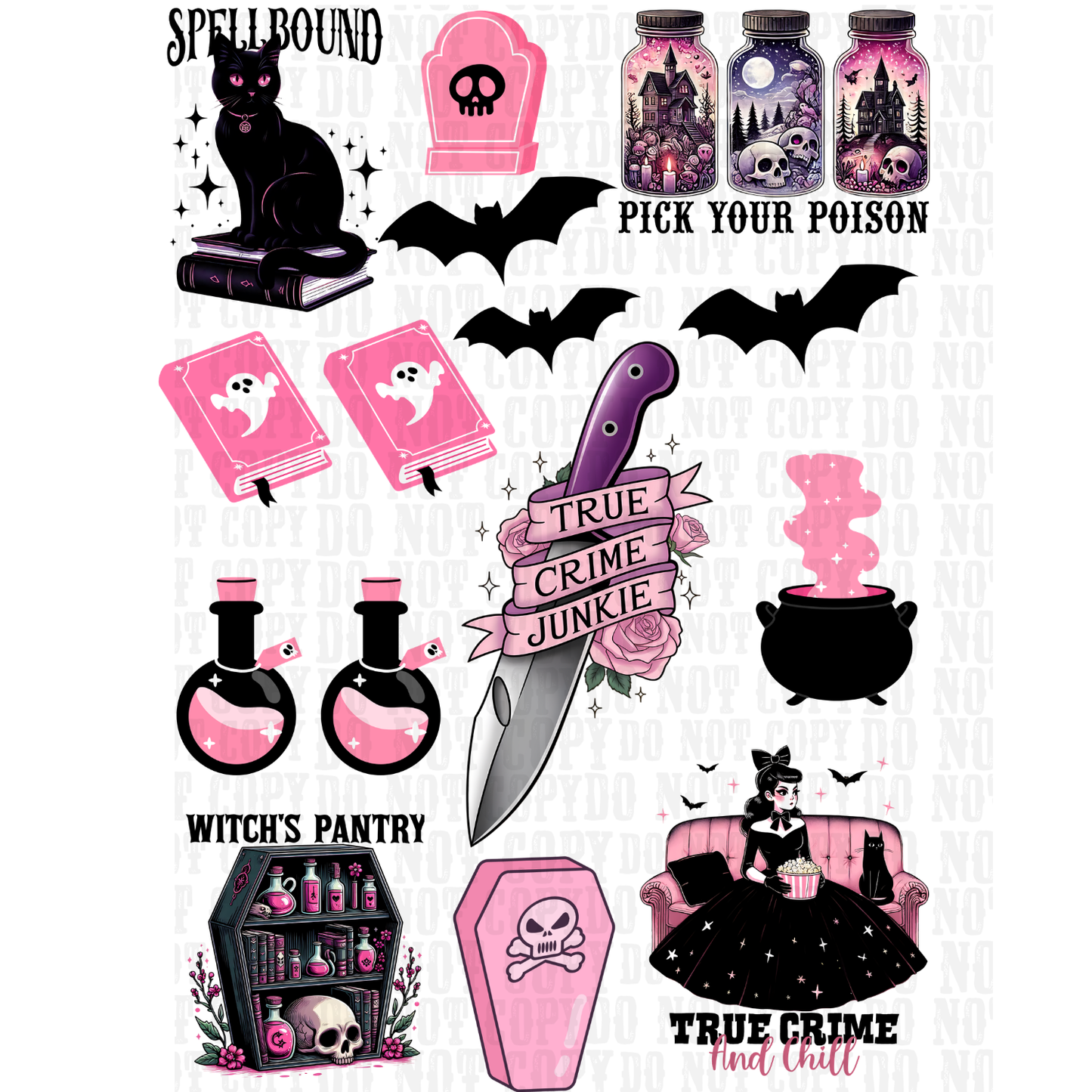 SPELL BOUND APOTHECARY UV DTF ELEMENT SHEET -SHOP EXCLUSIVE