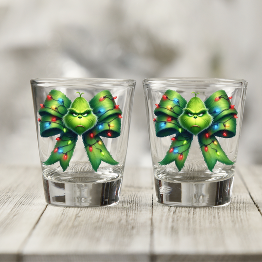 MEAN GREEN  UV DTF SHOT GLASS DECAL