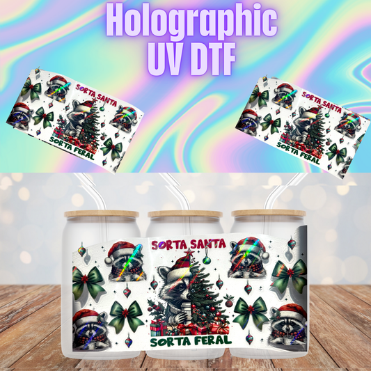 HOLOGRAPHIC MERRY & Feral UV DTF CUP WRAP