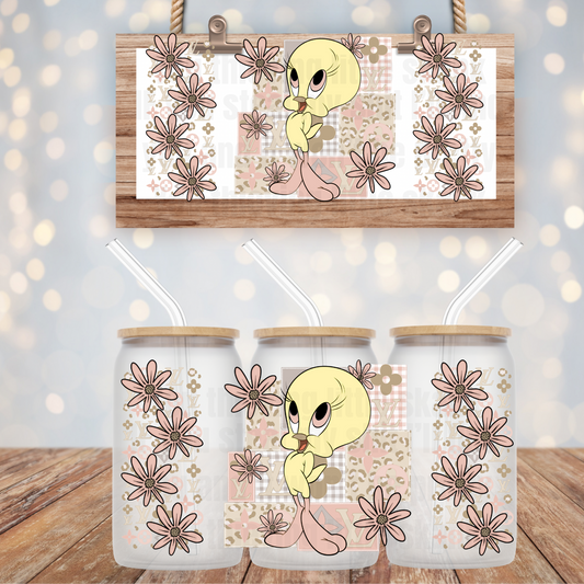 INSPIRED YELLOW BIRD UV DTF CUP WRAP